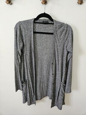 J.jill Wearever Collection Heather Gray Open-Front Women's Cardigan Sweater